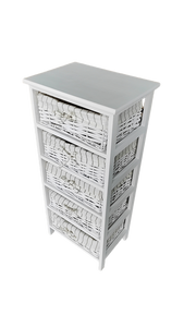 Cajonera Blanca en mimbre