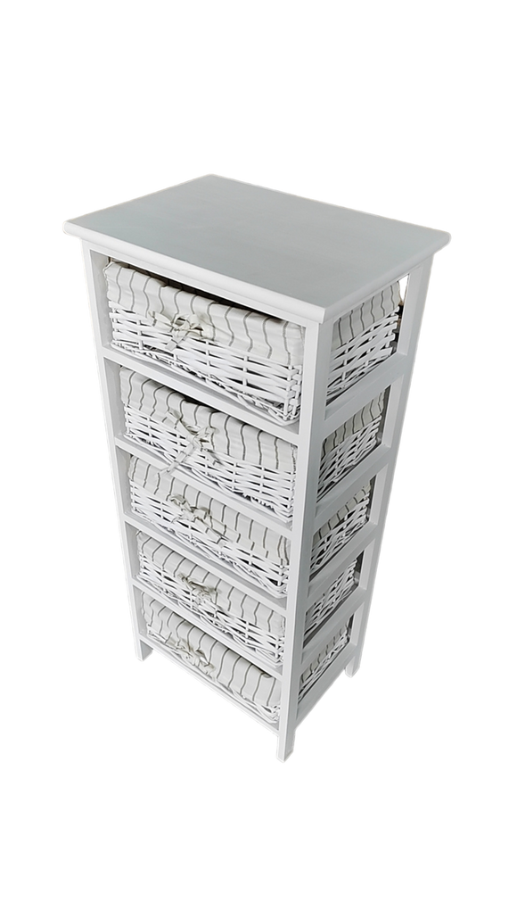 Cajonera Blanca en mimbre