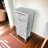 Cajonera Blanca en mimbre