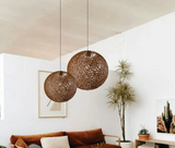 PANTALLA LUMINARIA Esfera color madera
